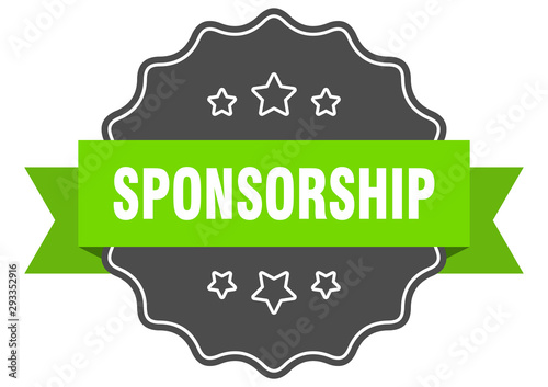 sponsorship isolated seal. sponsorship green label. sponsorship