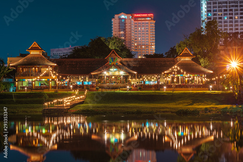 Εκτύπωση καμβά Steel bridge pingriver chiangmai at night