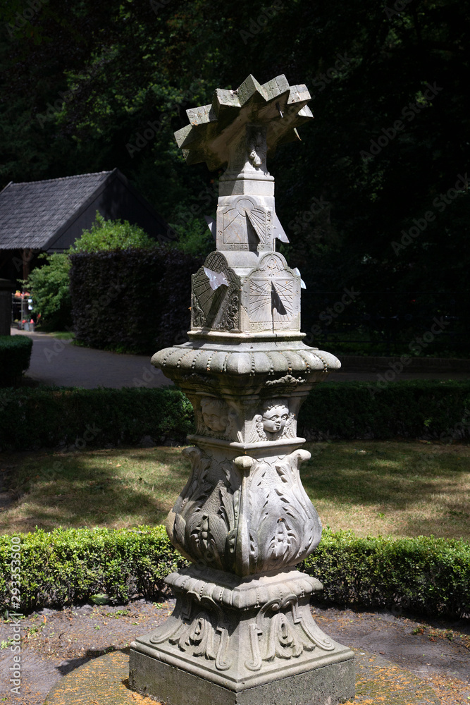 19th century statue with sundials