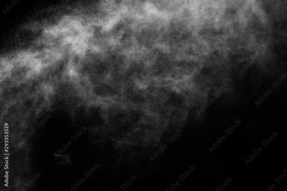 A stream of water and a cloud of drops A stream of water and a cloud of drops