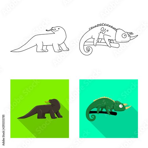 Vector design of tail and fauna symbol. Set of tail and environment stock vector illustration.