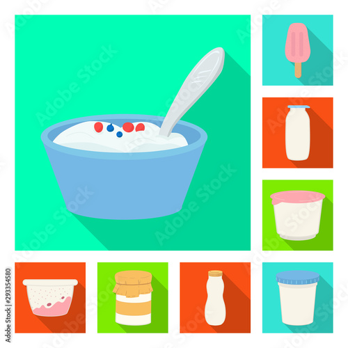 Isolated object of organic and lactose symbol. Set of organic and farm vector icon for stock.