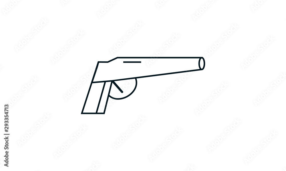 Pistol icon for law enforcement and security