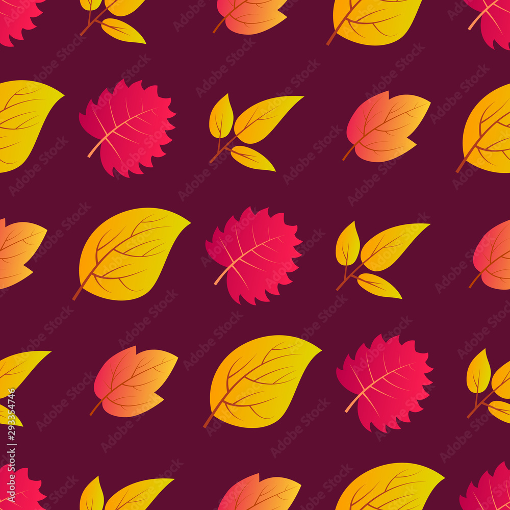 Autumn seamless background with maple  leaves