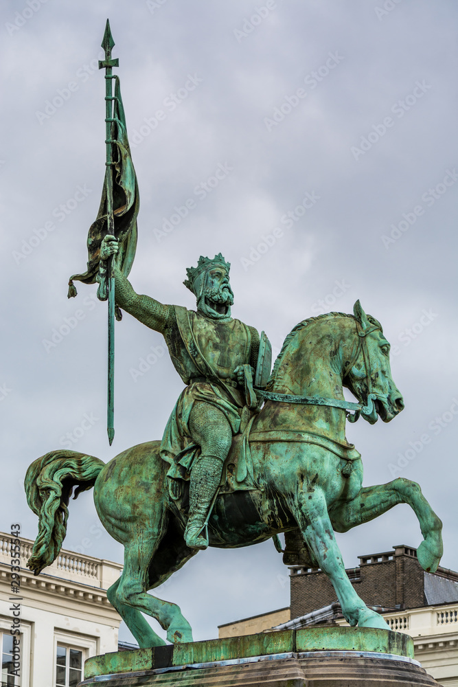 Monument to Godefroid (Godefroy) de Bouillon on Royal Square in Brussels