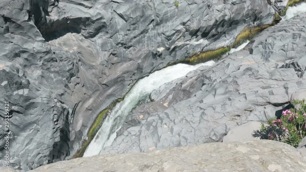 Panoramic view from above of the spectacular Alcantara gorges, in Sicily Italy. Panoramic view from above of the spectacular Alcantara gorges, in Sicily Italy.