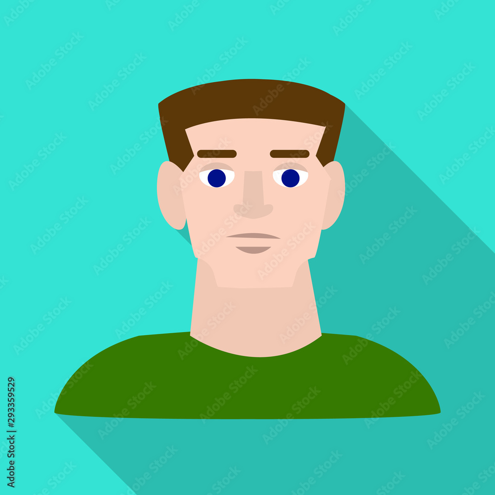 Vector illustration of face and male icon. Collection of face and adult stock vector illustration.