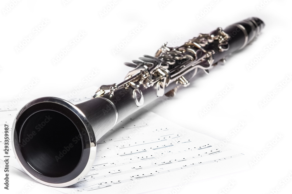 Naklejka premium clarinet on a white background