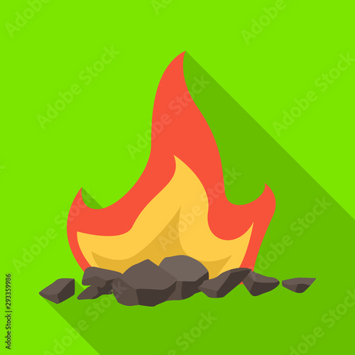 Isolated object of blaze and fiery symbol. Collection of blaze and firewood stock symbol for web.