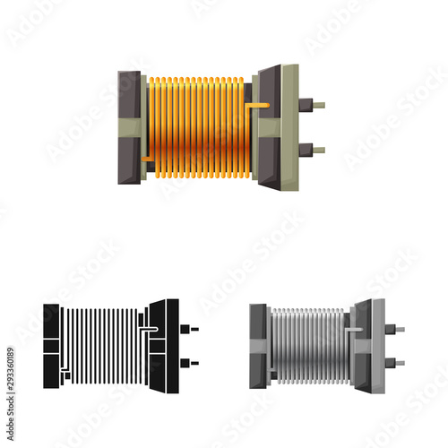 Isolated object of coil and spiral logo. Web element of coil and detail vector icon for stock.