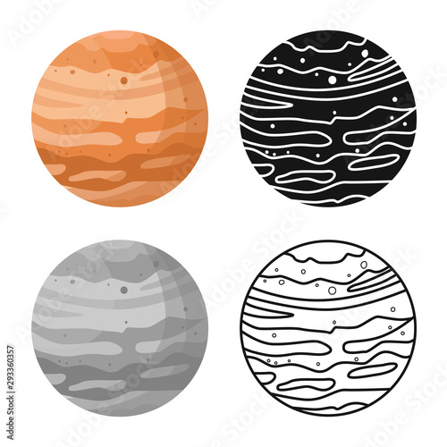 Vector illustration of jupiter and nasa sign. Graphic of jupiter and star stock vector illustration.