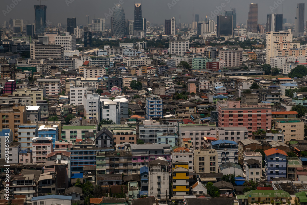 Aerial view of Bangkok skyscraper buildings at afternoon. Landscape photo Aerial view of Bangkok skyscraper buildings at afternoon. Landscape photo