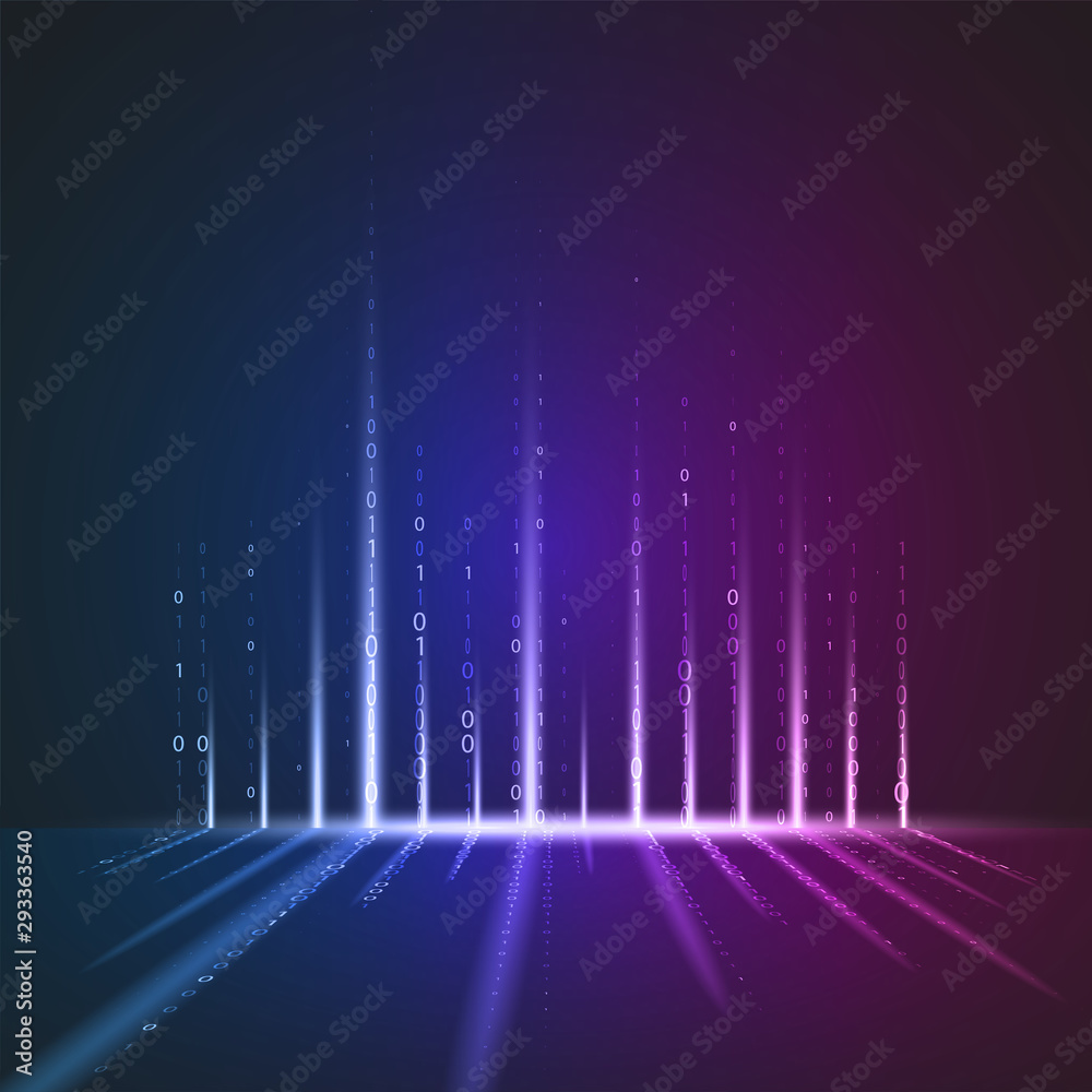 Binary code on abstract background