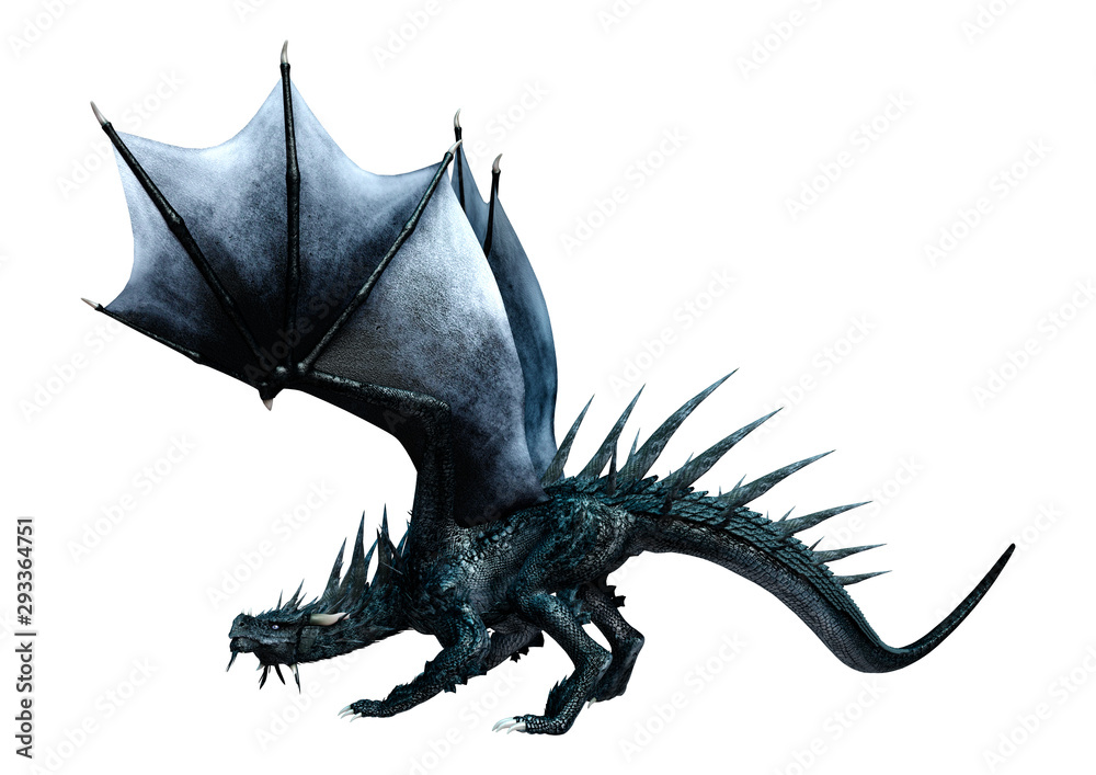 3D Rendering Fairy Tale Dragon on White 3D Rendering Fairy Tale Dragon on White