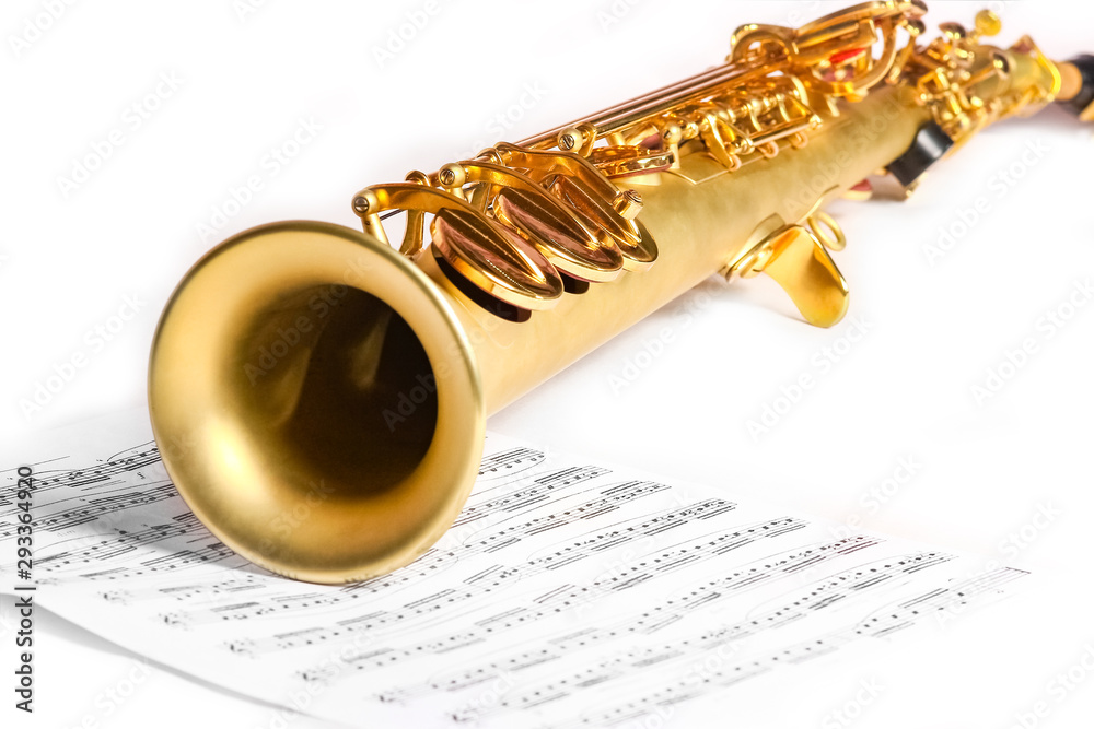 Obraz premium soprano saxophone on white background