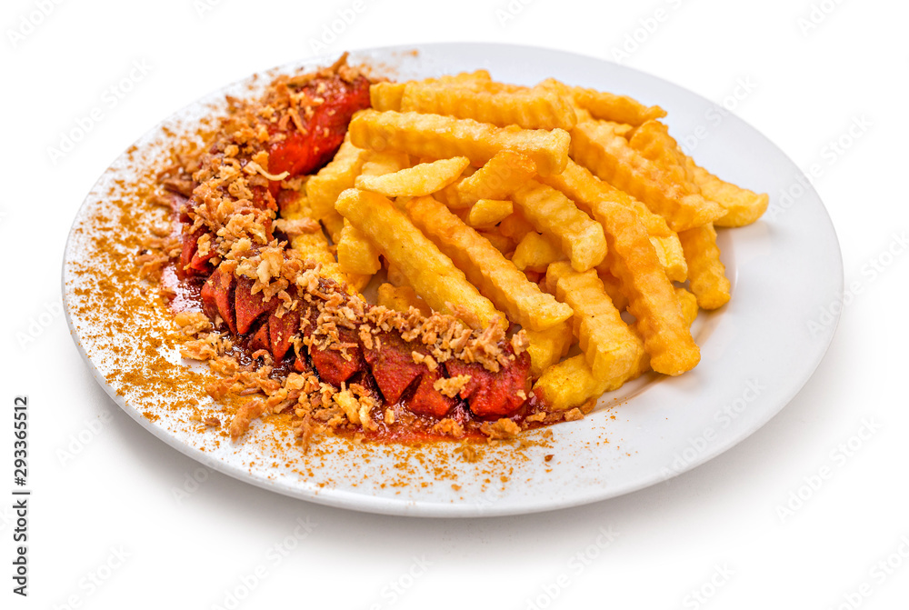 Currywurst Variation mit Pommes Frites Currywurst Variation mit Pommes Frites