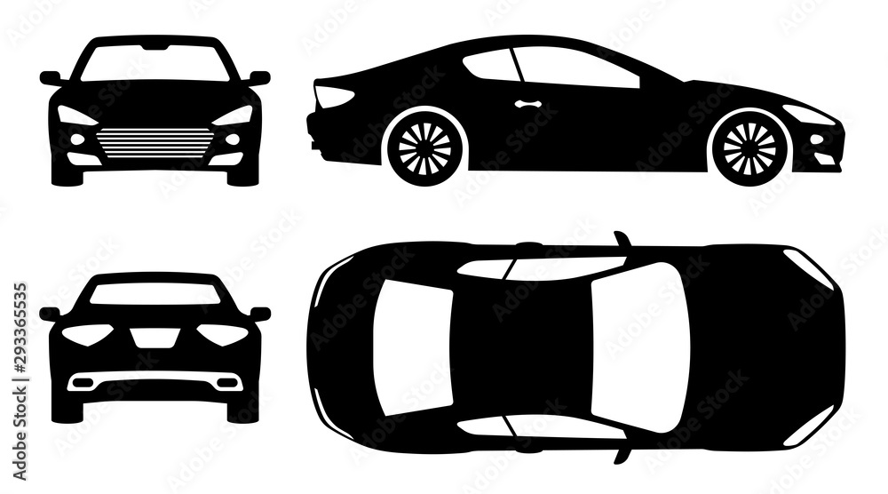 Car Icon Auto Vehicle Isolated Transport Icons Automobile Silhouette Front  View Sedan Car Vehicle Or Automobile Symbol On White Background Stock  Vector Stock Illustration - Download Image Now - iStock
