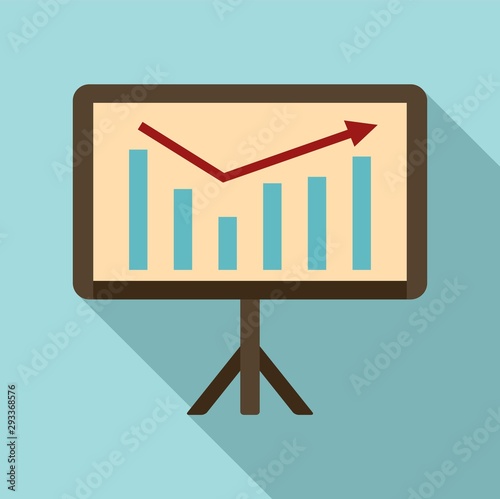 Graph stand banner icon. Flat illustration of graph stand banner vector icon for web design