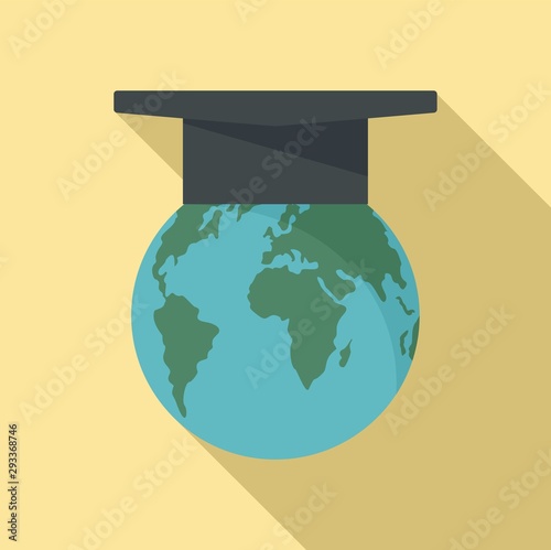 Global learning icon. Flat illustration of global learning vector icon for web design