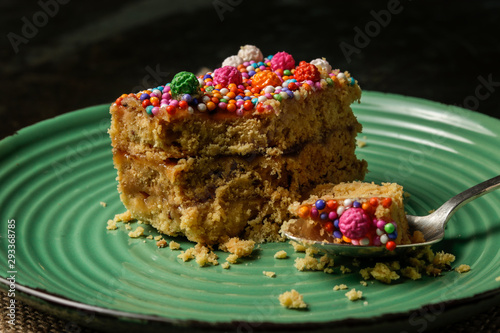 Peruvian classic dessert, turron de Doña pepa with honey and candies