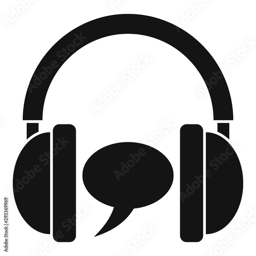 Audio headset education icon. Simple illustration of audio headset education vector icon for web design isolated on white background