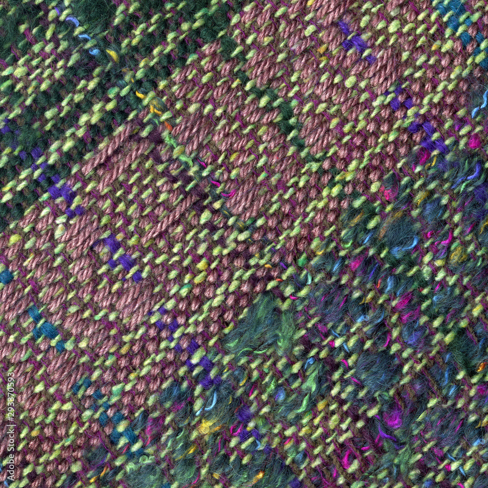 Close-up of handwoven woolen fabric with pattern Close-up of handwoven woolen fabric with pattern