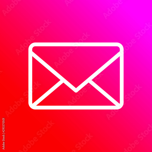 White outline email or envelope icon for electronic mailing