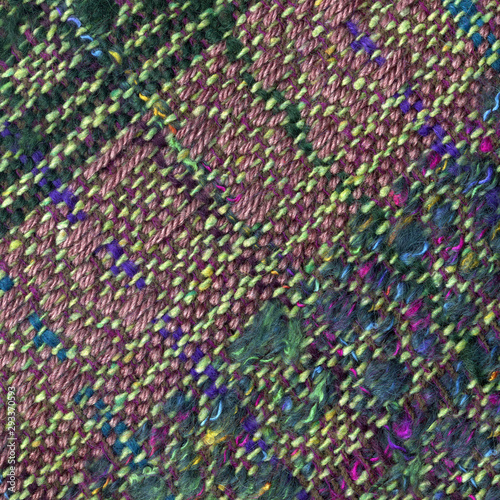 Close-up of handwoven woolen fabric with pattern © BrankaVV