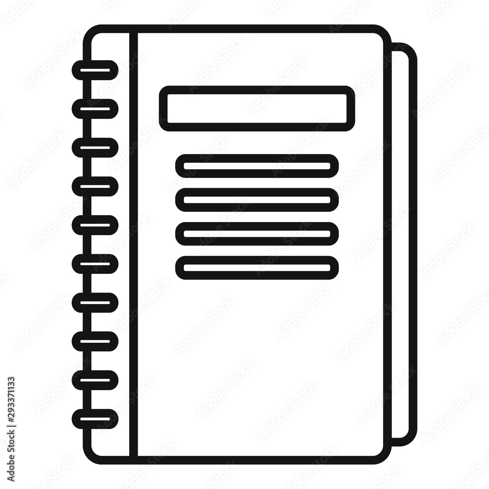 Staff notebook icon. Outline staff notebook vector icon for web design  isolated on white background Stock Vector | Adobe Stock