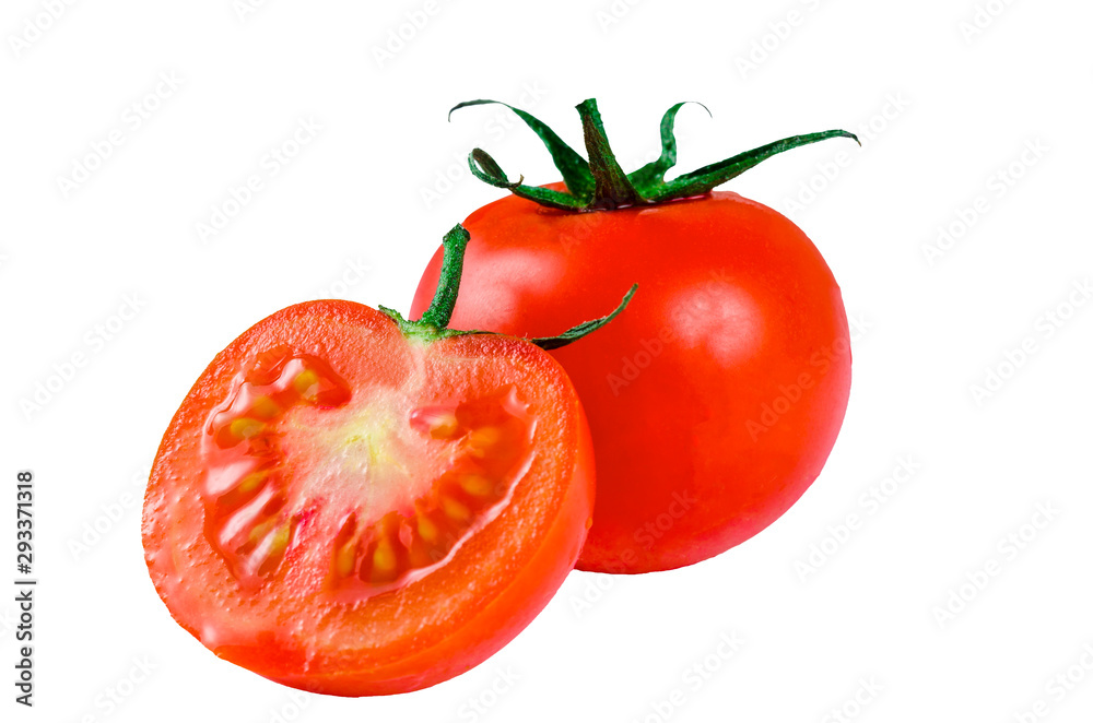 Juicy red tomatoes on white background Juicy red tomatoes on white background