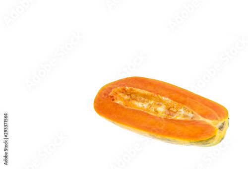 slice papaya isolated on white background