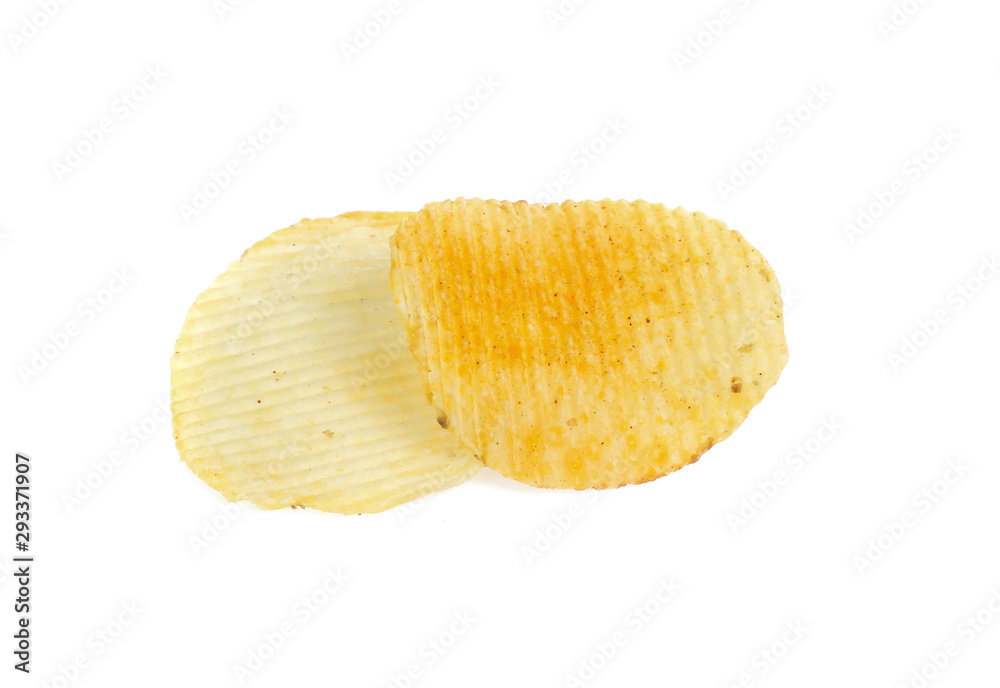Potato chips isolated on white