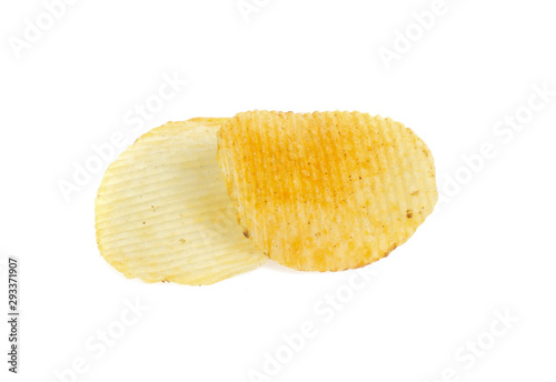 Potato chips isolated on white