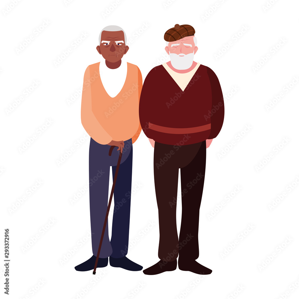 Grandfathers cartoons vector design icon