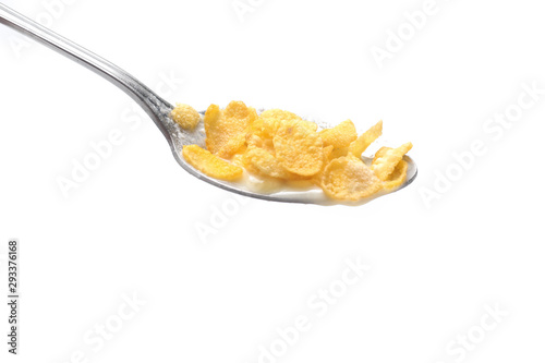 Cornflakes isolated on white background