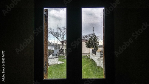 rainy window view