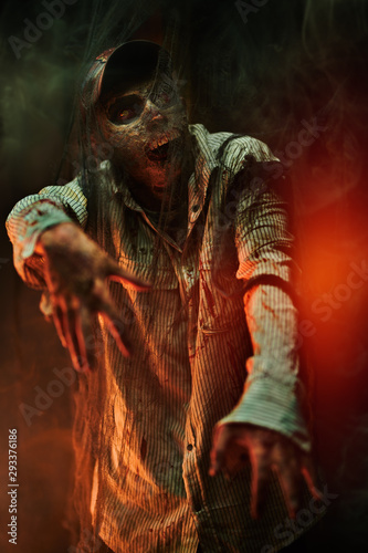 bloodied zombie man