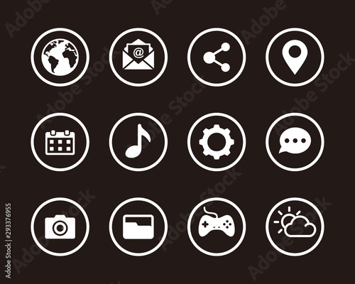 Set of web icon symbol vector