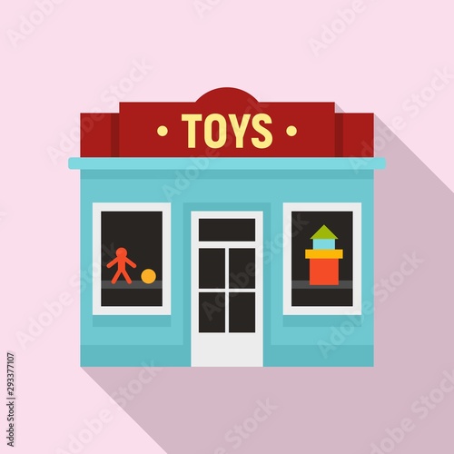 Fototapeta Naklejka Na Ścianę i Meble -  Toys street shop icon. Flat illustration of toys street shop vector icon for web design