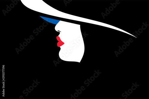 Vector illustration depicting a noir woman.