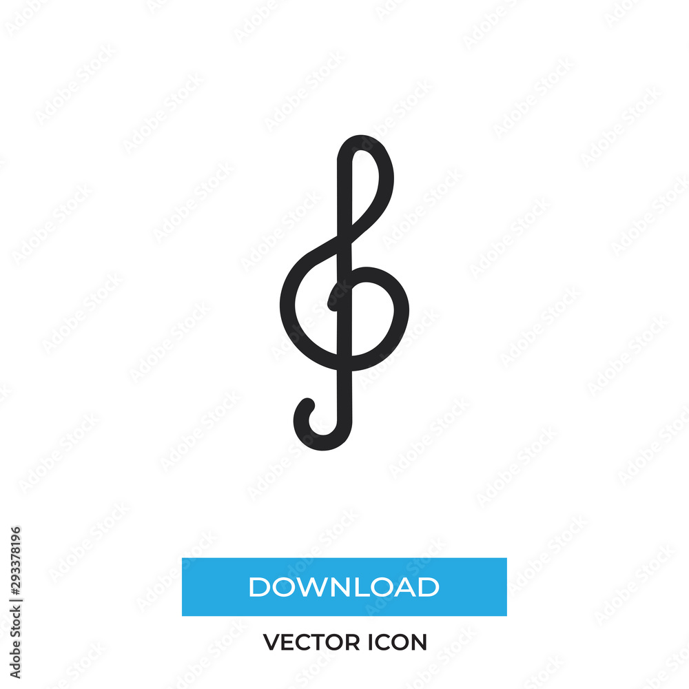 Clef vector icon, simple sign for web site and mobile app. Clef vector icon, simple sign for web site and mobile app.