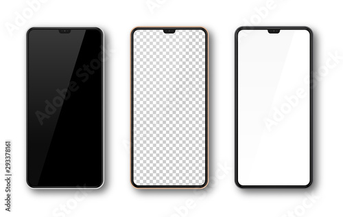 realistic smartphone phone screen mock up vector