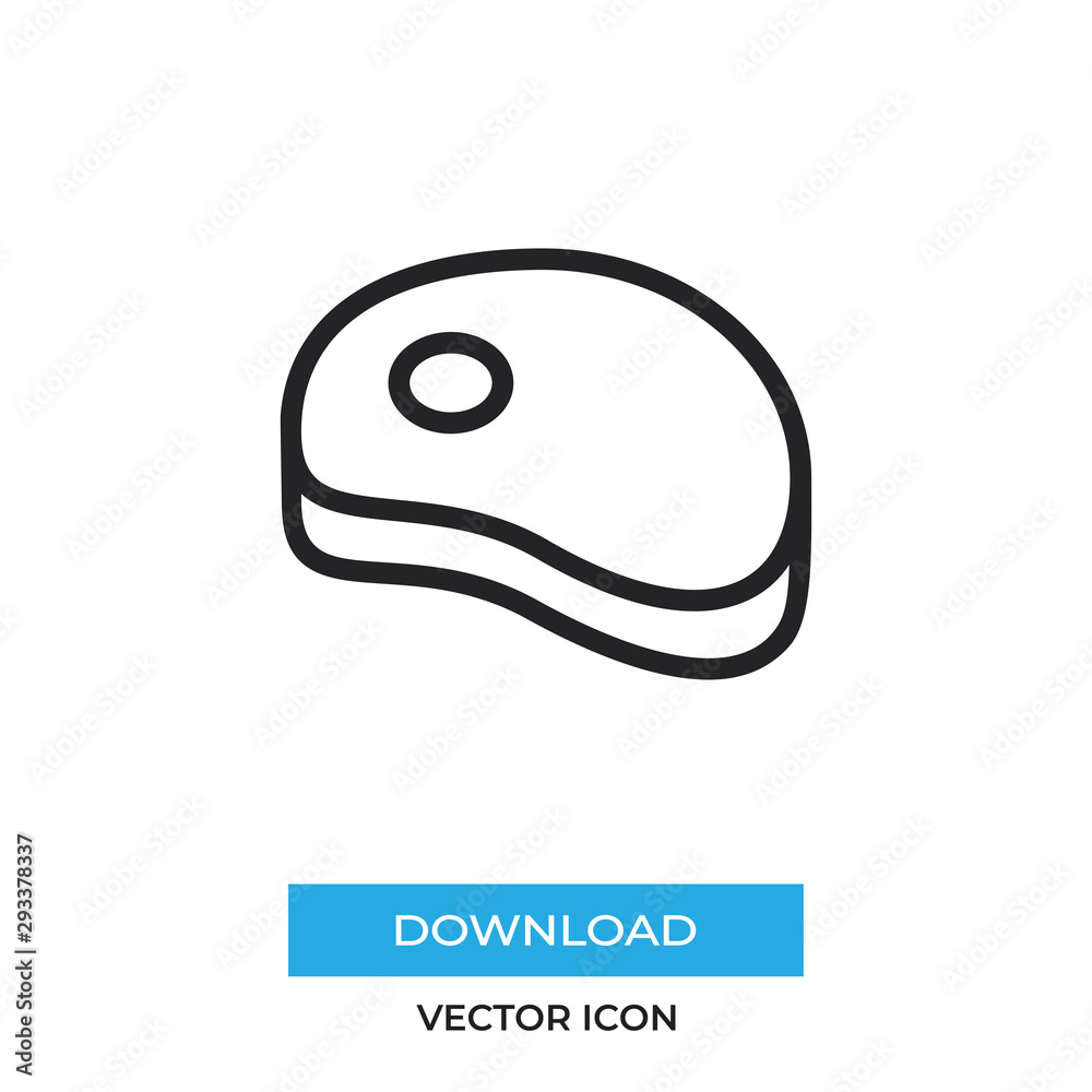 Meat steak vector icon, simple sign for web site and mobile app.