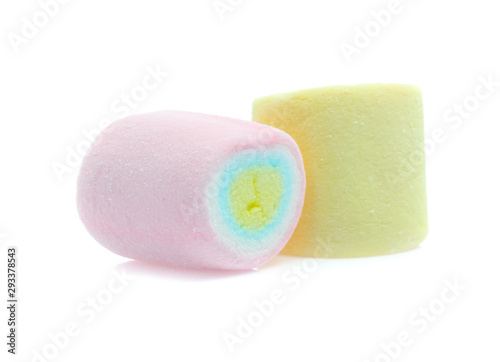 colorful marshmallows candy isolated on white background