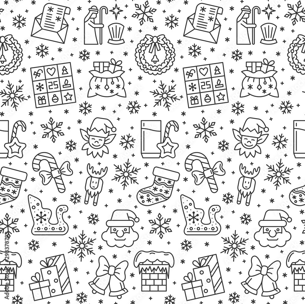 christmas winter New year seamless pattern vector