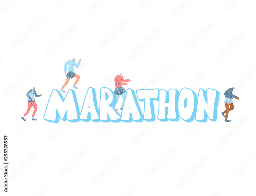 Marathon run text isolated. Vector text design. Marathon run text isolated. Vector text design.