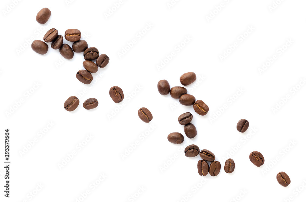 Coffee beans. Isolated on a white background. Coffee beans. Isolated on a white background.