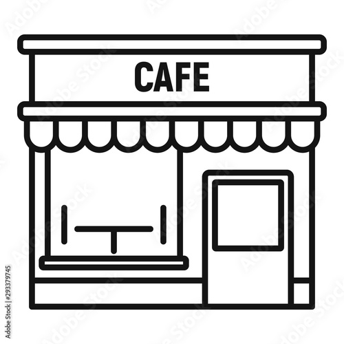 Cafe street shop icon. Outline cafe street shop vector icon for web design isolated on white background