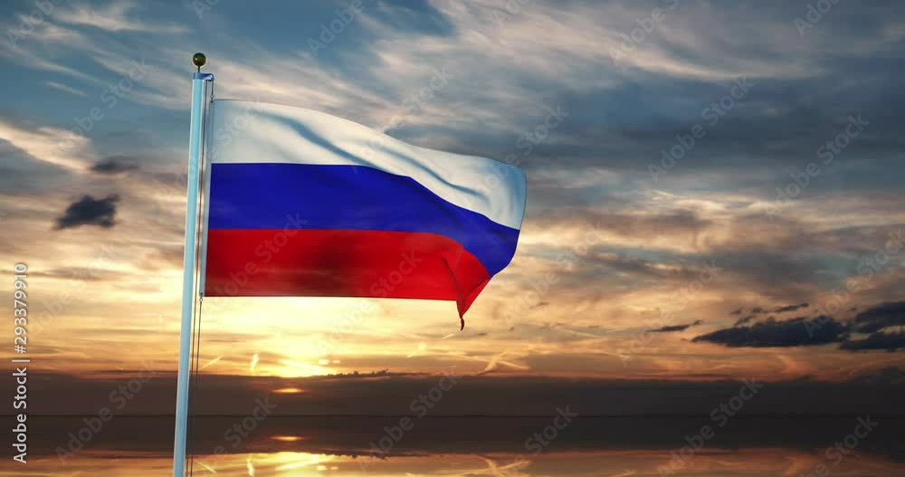 Russian Waving Flag Or Tricolor Of Russia Federation In Moscow. A Pennant Or Insignia Of National Patriotism And Independence - Video 30fps 4k