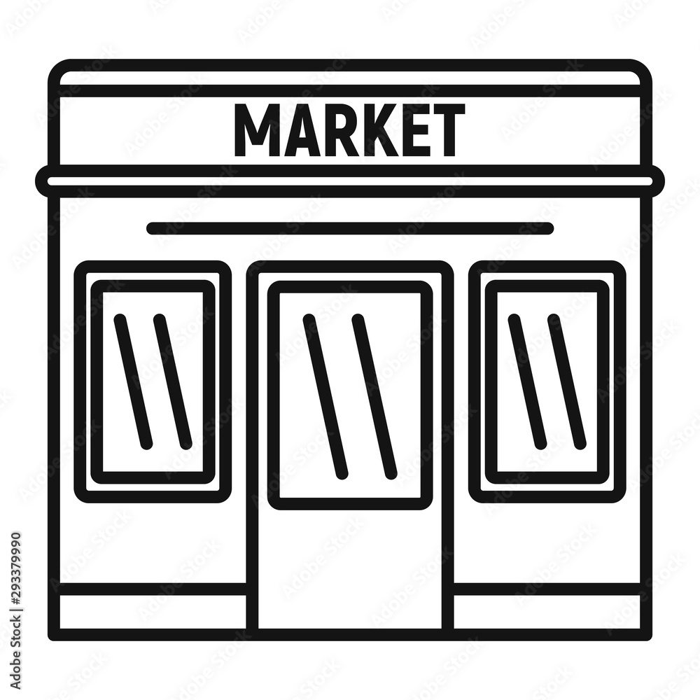 Street market icon. Outline street market vector icon for web design isolated on white background Street market icon. Outline street market vector icon for web design isolated on white background